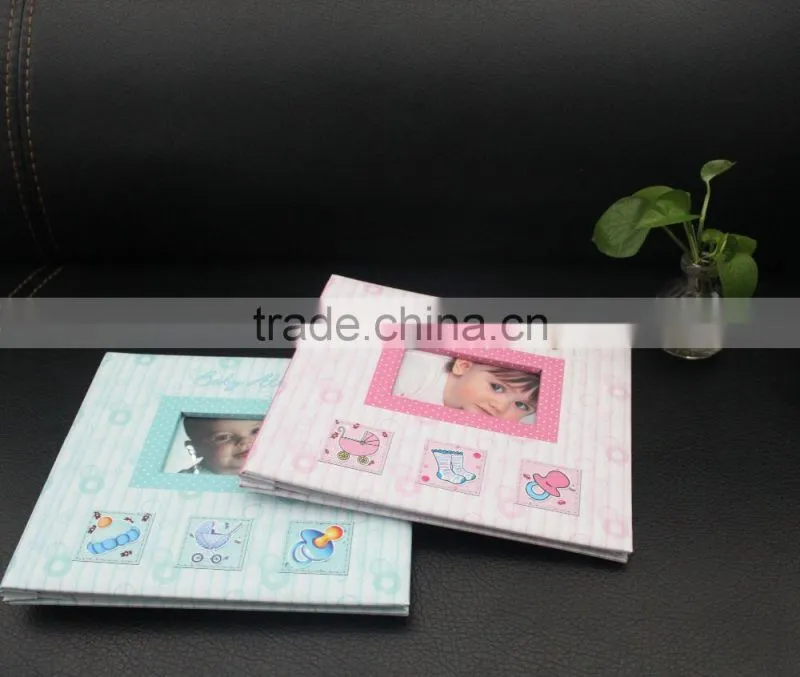 Pink photo albums for children's childhood, paper cover 8"x8" scrapbook album