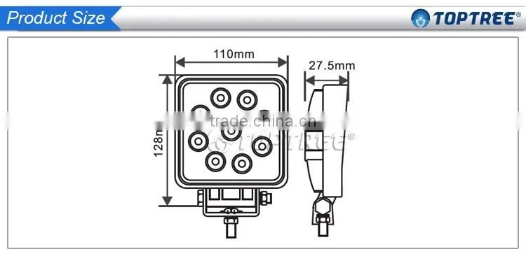 New products slim led work light 27w heavy duty led lights 10-30v ip67 auxiliary driving lamp