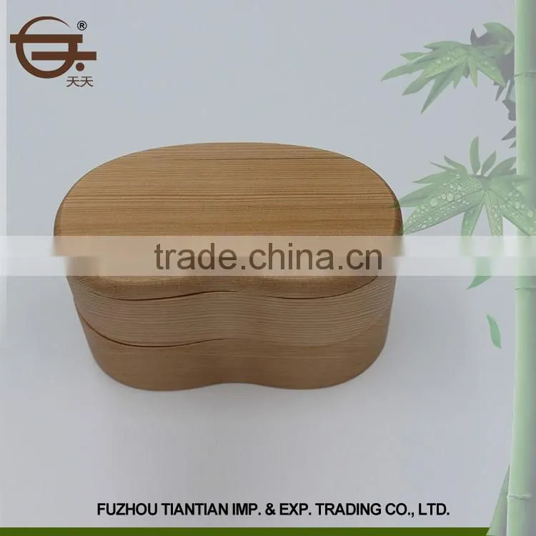 Leakproof 3 compartment Eco-friendly Wooden Bento Box