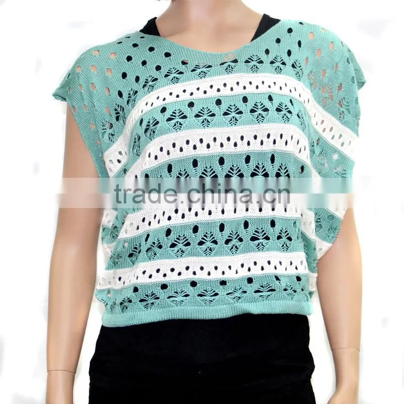 Wholesale Fashion Casual Hollow Line Lady Knitwear