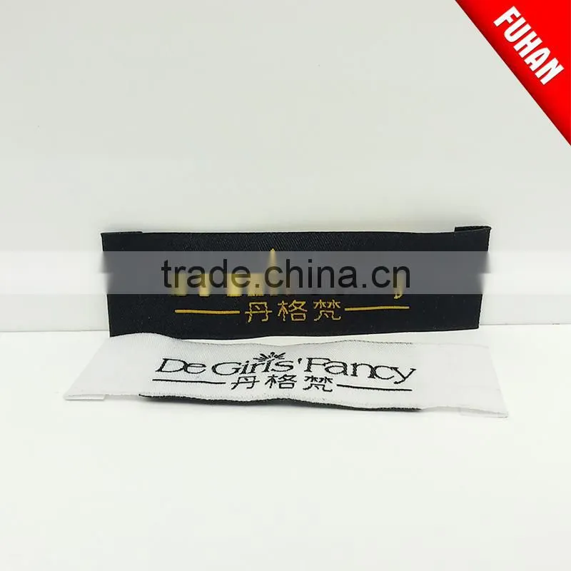 Black and White Color High Quatity Shirt Woven Label