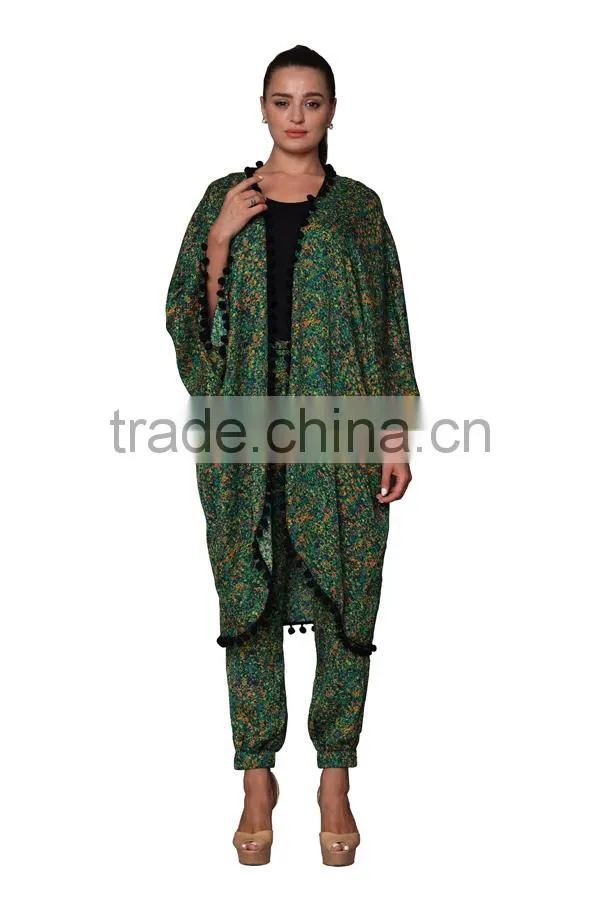 New In Women Long Print Capes For Winter