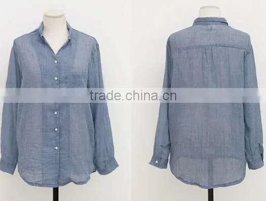 Woman linen shirts linen cotton blouse lady long sleeve linen shirts