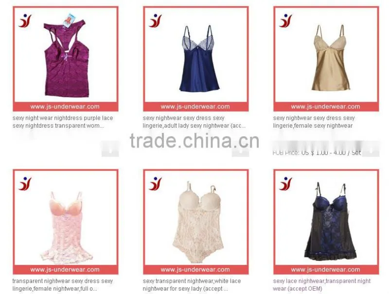 open hot sexy girl night dress full coverage lace sleep wear sexy image night dress(Accept OEM)