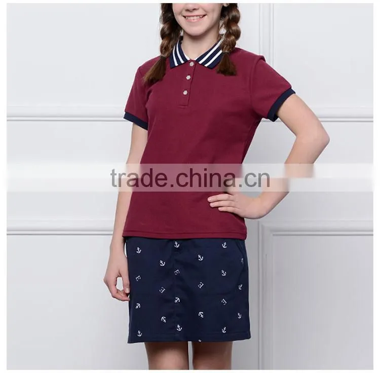 2017 spring new girl's sports T-shirts, wind student polo shirts, short sleeved t-shirts OEM