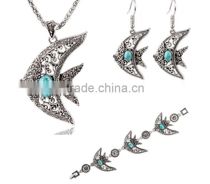 Wholesale Flower Rhinestone Jewelry sets Earring and Necklace Sets Women Jewelry Set
