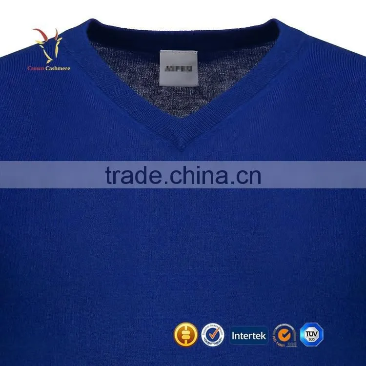 Latest Design Men Blue Cashmere Sweater Pullover Wool Sweater For Men