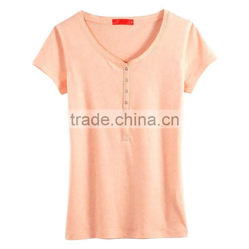 new fashion custom ladies summer v-neck t-shirts dress
