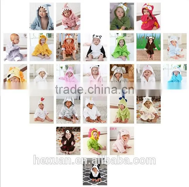 Fashion Designs Hooded Animal Modeling Baby Bathrobe Cartoon Baby Towel Character Kids Bath Robe Infant Beach Towels