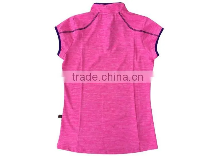 Custom chinese style short sleeve collar neck women t shirt