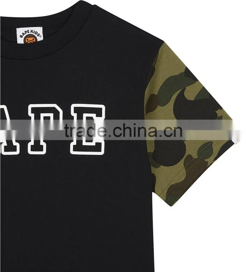 2017 wholesale children's summer baby boy camo clothing set kids t shirt clothes cotton shorts and socks set