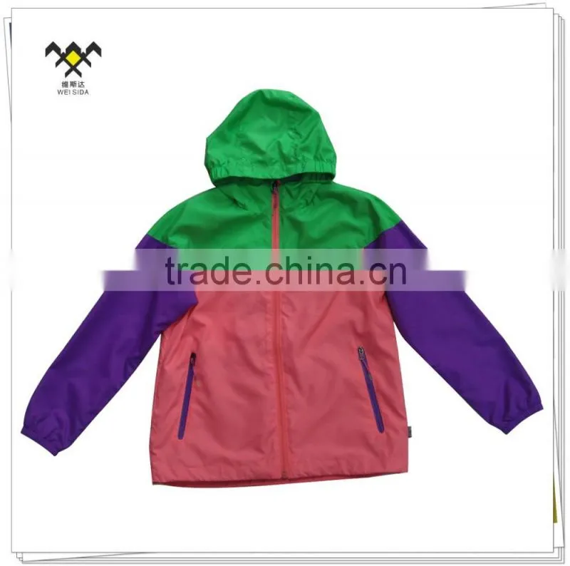 2017 fashion new designs girls rain coat with hood
