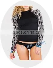 2014 young girl's colorful UPF50+ rash t shirt