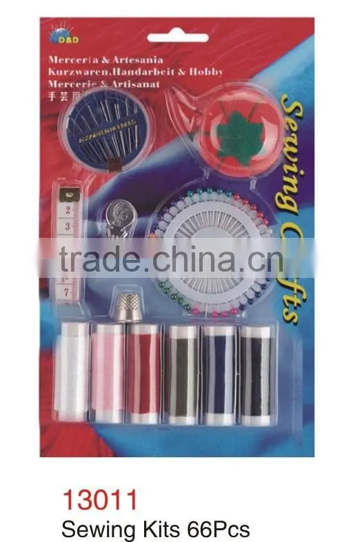 D&DSewing Kit with thread/button/needle/thimble/headed pin/pin cushion