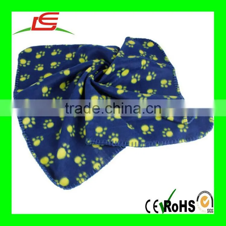 super soft warming footprint printed polar fleece pet dog blanket