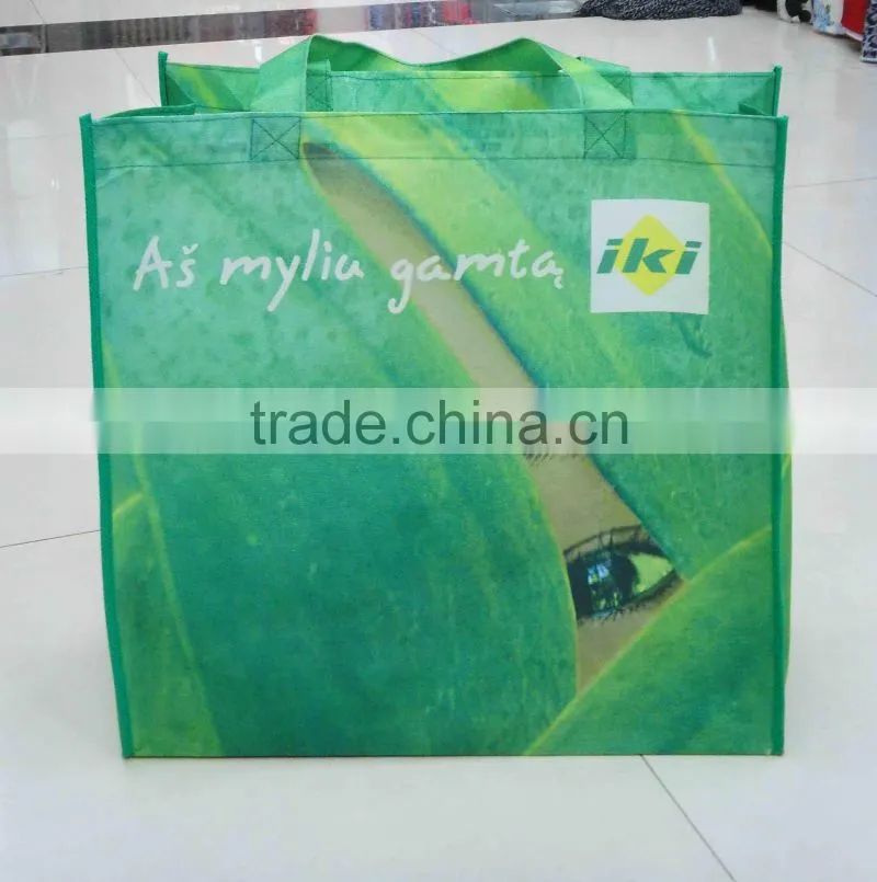 Recycled transfer printed pet nonwoven bag