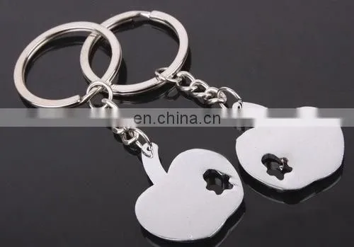 Fashion New Design Miss You Letters Apple Shape Keychain Couple Valentine's Day Gift