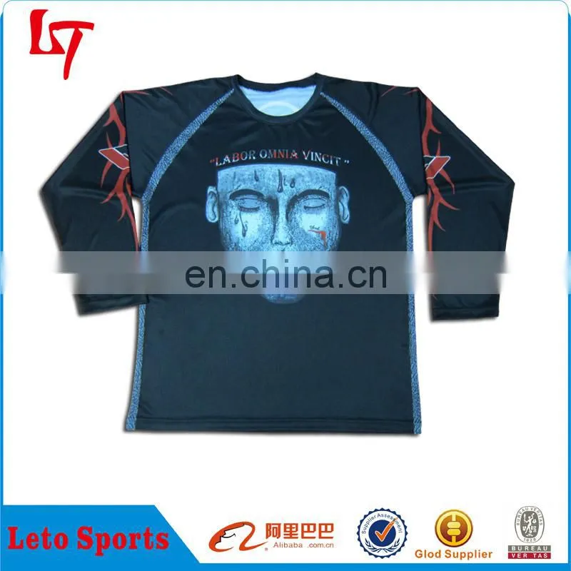 100% polyester sublimated printing lacrosse jerseys with long sleeves