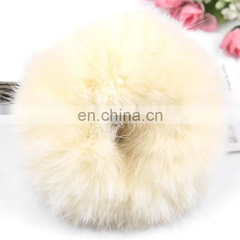 High quality handmade girl fur hairband real rabbit fur hair ring wholesale