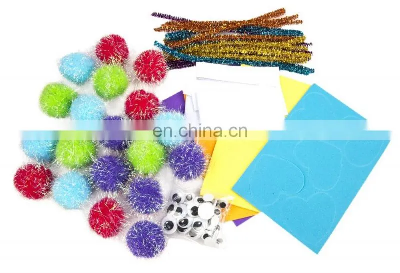 DIY Craft Making Assorted Pom Poms