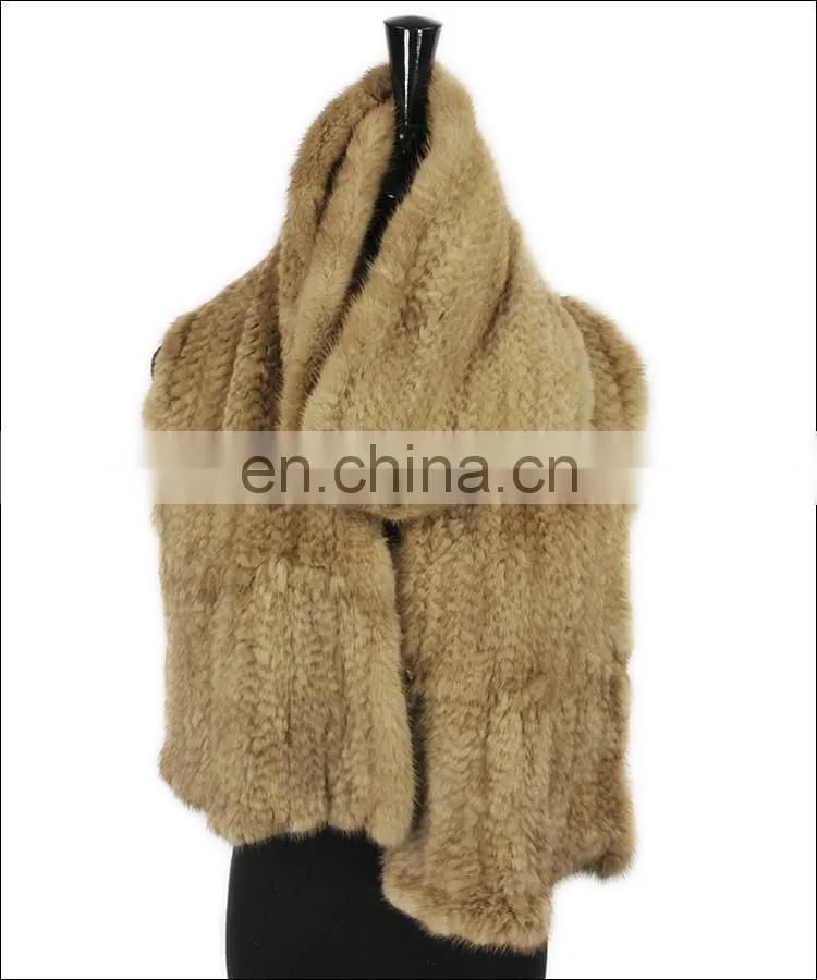 Real mink fur winter scarf made in china / factory popular custom design usa showl