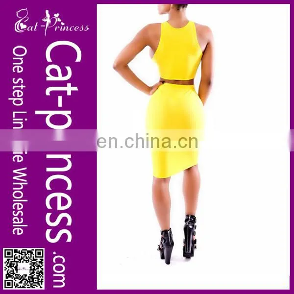 New arrival fitted two piece knee-length 2015 latest dress