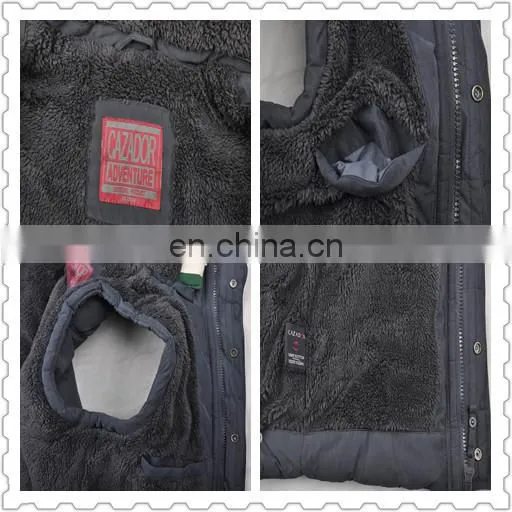 2015 lastest design mens faux fur lining hooded embroidery fur vest