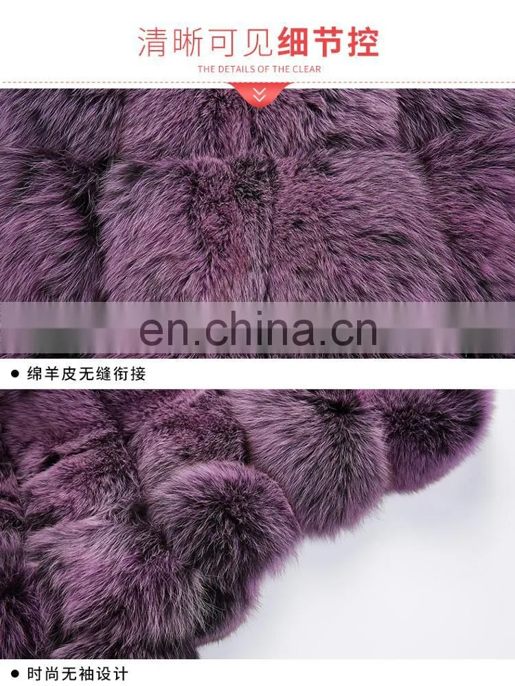 Russian Style Fox Fur Vest With Hat Real Fox Fur Gilet For Women