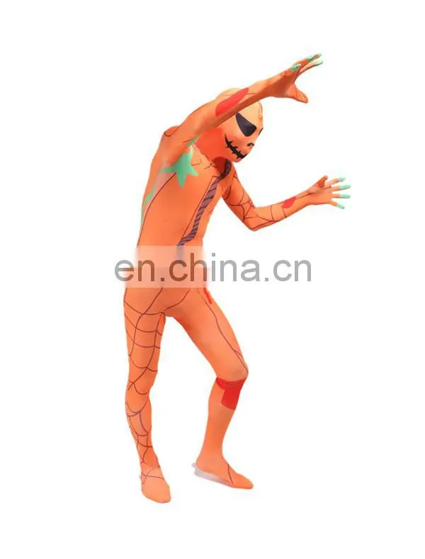 Full Body Adult Pumpkin Spandex Lycra Zentai Suit Halloween Party Costume