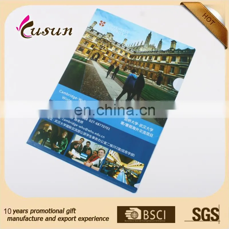 china supplier Promotions PP printing A4 plastic folder/plastic clear file folder/folder