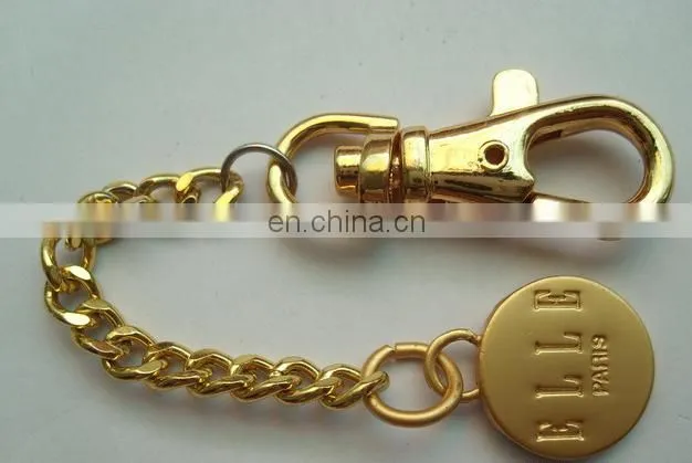 Wholesale Indian Gold Chain Keychain Tag with Customized Logo