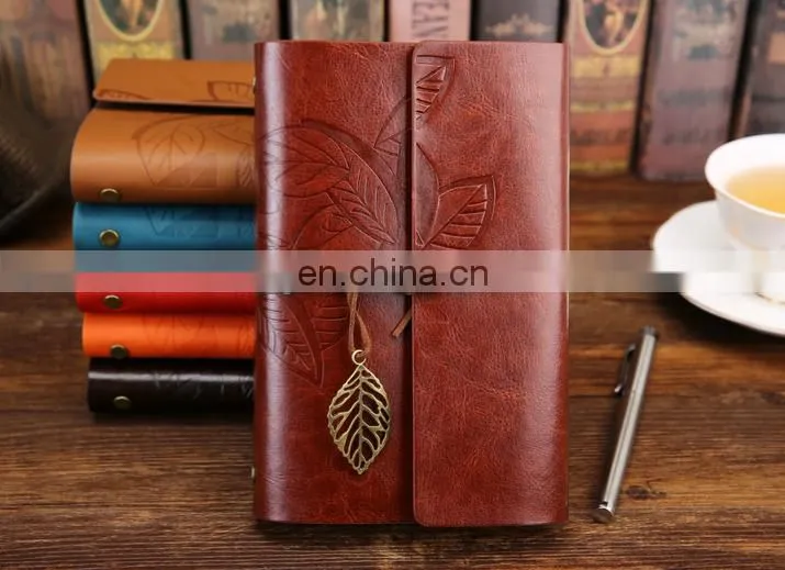 Vintage Leather Journal Notebook Classic Retro Ring Binder Diary Book