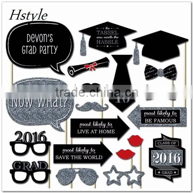Grad Party Photo Booth Props on A Stick DIY Kits Fun Graduation Party Decoration Centerpieces PFB0081