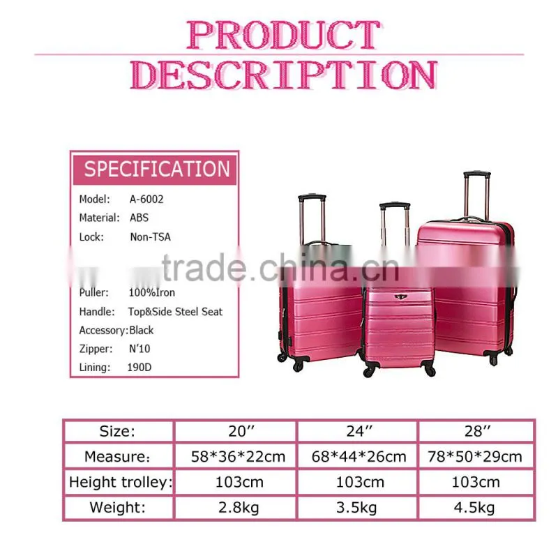 Travel trolley luggage set wholesale luggage