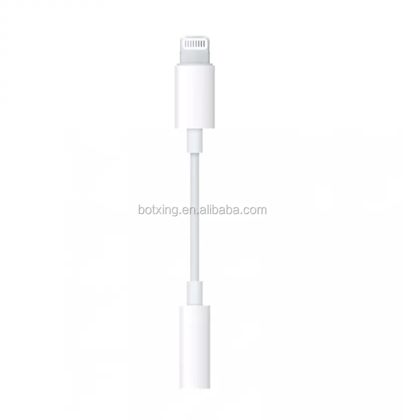 Lighting to 3.5mm headphone jack adapter MFi white tpe headphone cable For iphone to aux