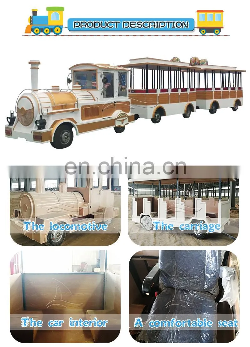 Commercial electric sightseeing trackless train rides for sale