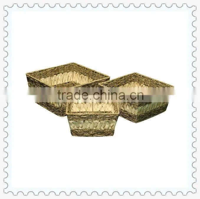 square shape simple elegant woven cube storage baskets