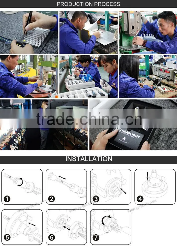 Guangzhou directly factory Tinsin 40w 4800lm led car headlight Rocket3-B 9012 led bulb