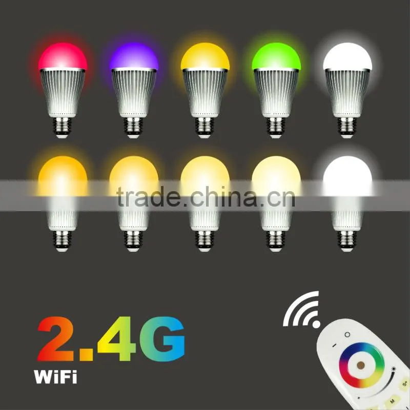 2013 new design CE,Rohs,UL approved multi-color e27 led light bulb with remote 6w