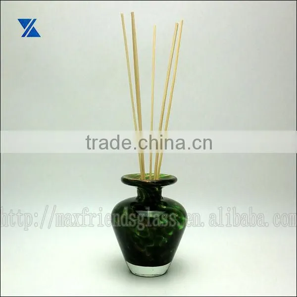 Mottled Green Glass Reed Diffuser, Perfume Bottle
