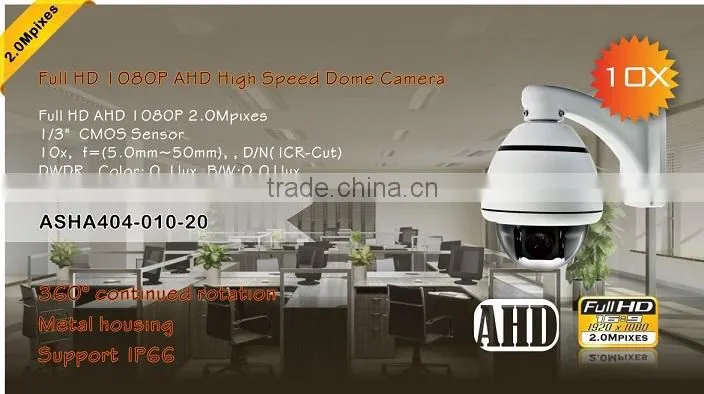 1080P AHD Camera PTZ 10X zoom 2.0 Megapixel Sony CMOS MINI PTZ Outdoor Camera AHD High Speed Dome Camera 100% Metal with Ip66