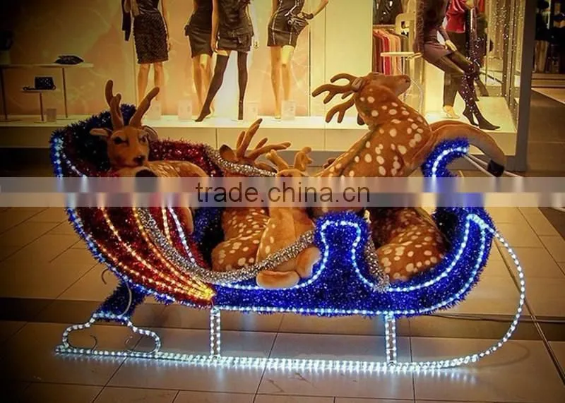 Mall christmas deer iron sleigh design scene decoration