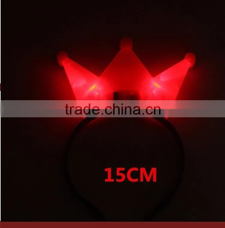 Children Kids Party Birthday Festival LED Light Cap Hat Crown King/ Princess Girls Handmade Headband