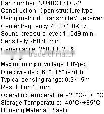 High quality open structure ultrasonic sensor NU40C16T/R-2