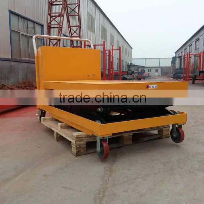 Custom-made!2Tons manual small DC battery hydraulic scissor lift platform for delivery of goods