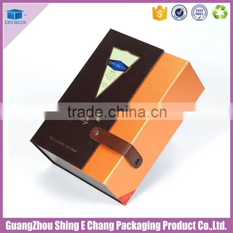 Professional printing artwork luxury gift wine box with liner fabric