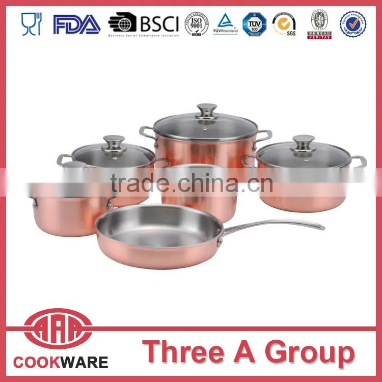 DW 3ply copper cookware set for wholesale