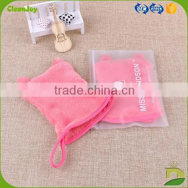 microfiber glove 100% polyester lovely cat ear makeup mitt