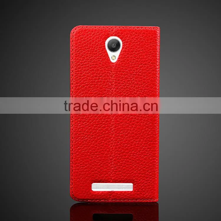 Simple Series Genuine Leather case Flid Cover Case For Xiaomi Red Mi Note 2 Flid CASE with six colors MT-4375