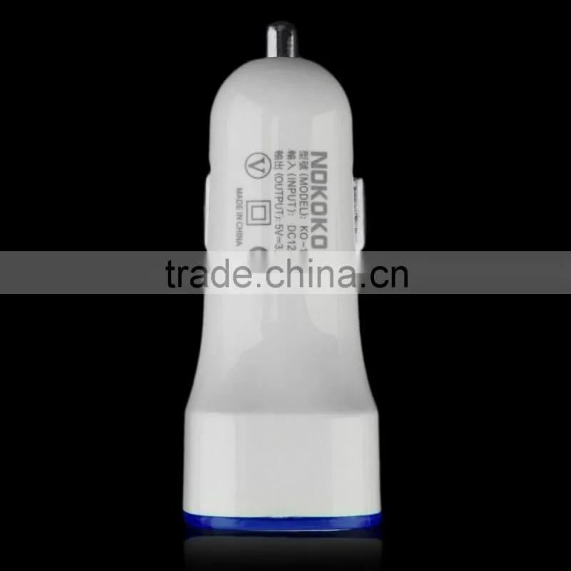 3.1A dual USB car charger 12V-24V input mobile phone charger tablet splitter igniter carregadorveicular